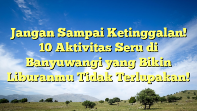 Jangan Sampai Ketinggalan! 10 Aktivitas Seru di Banyuwangi yang Bikin Liburanmu Tidak Terlupakan!