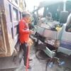 Kecelakaan di Nganjuk, Isuzu Elf Ringsek Tabrak Truk