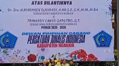 PJI Nganjuk Kirim Karangan Bunga Bentuk Ucapan Selamat Atas Dilantiknya Bupati Dan Wakil Bupati Terpilih