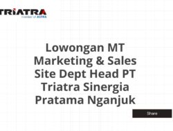 Lowongan MT Marketing & Sales Site Dept Head PT Triatra Sinergia Pratama Nganjuk Tahun 2025