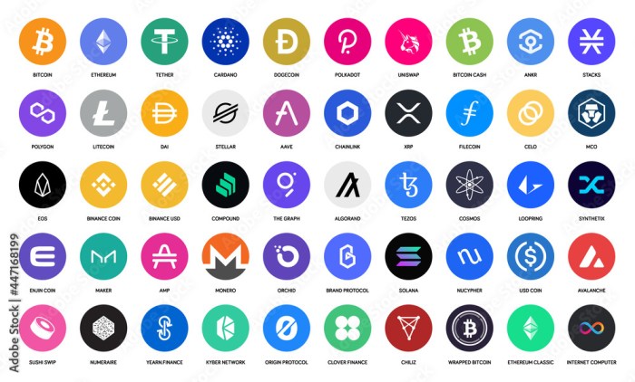 Cryptocurrency Token Logo Icon Set. Collection of Cryptocurrency Vector ... Cryptocurrency Token Logo Icon Set. Collection of Cryptocurrency Vector ...