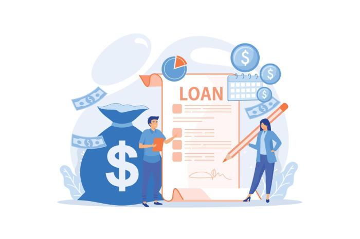 Bank credit. Finance management. Loan agreement signing. Mortgage money ...
