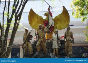 The Monument of Indonesian Heroes on Gedung Juang 45 Nganjuk Editorial ...