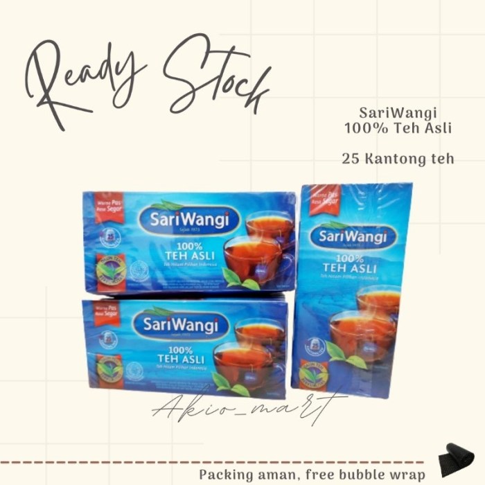 Jual SariWangi Teh Asli Black tea 1 pack isi 25 kantong | Shopee Indonesia