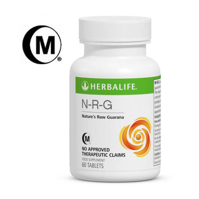 Herbalife NRG Nature's Raw Guarana (60 Tablets for Mental Alertness ...