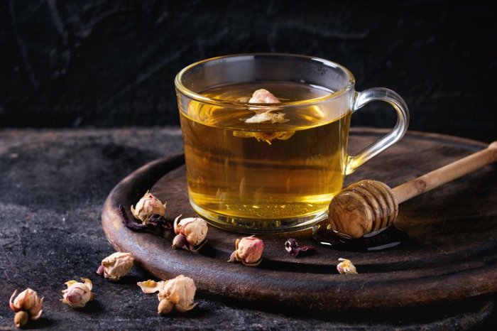 Tea with Honey. Herbal Harvest Collection and Bouquets of Wild Herbs ...