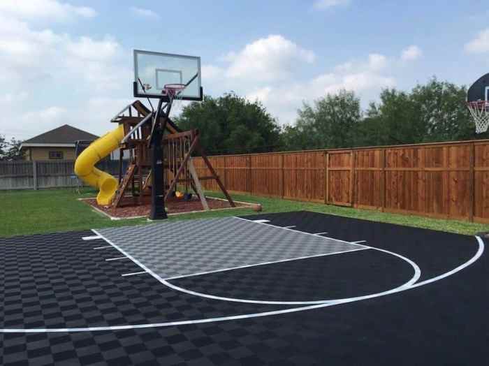 Backyard Basketball Court Flooring - ModuTile - Outdoor Sport Tiles Backyard Basketball Court Flooring - ModuTile - Outdoor Sport Tiles