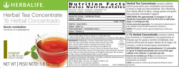 Teh herbal concentrate herbalife