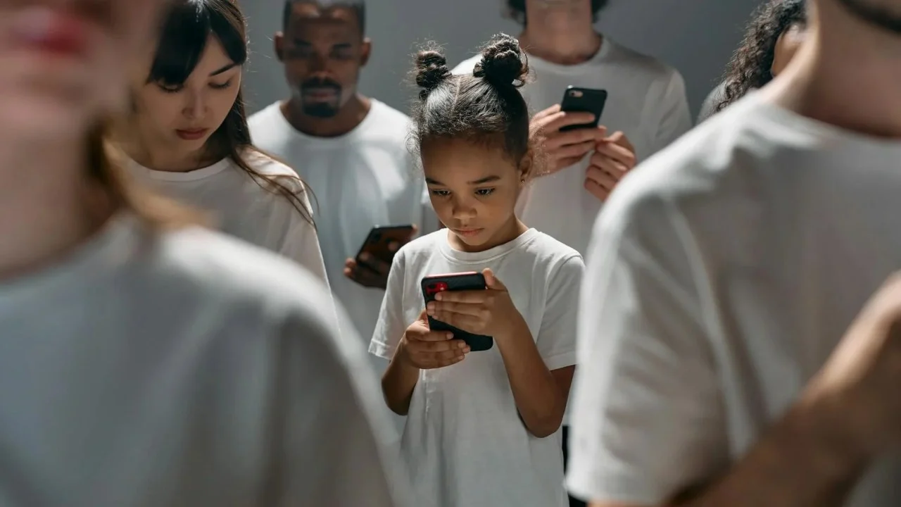 People Using Smartphone Community Meeting Digital Literacy