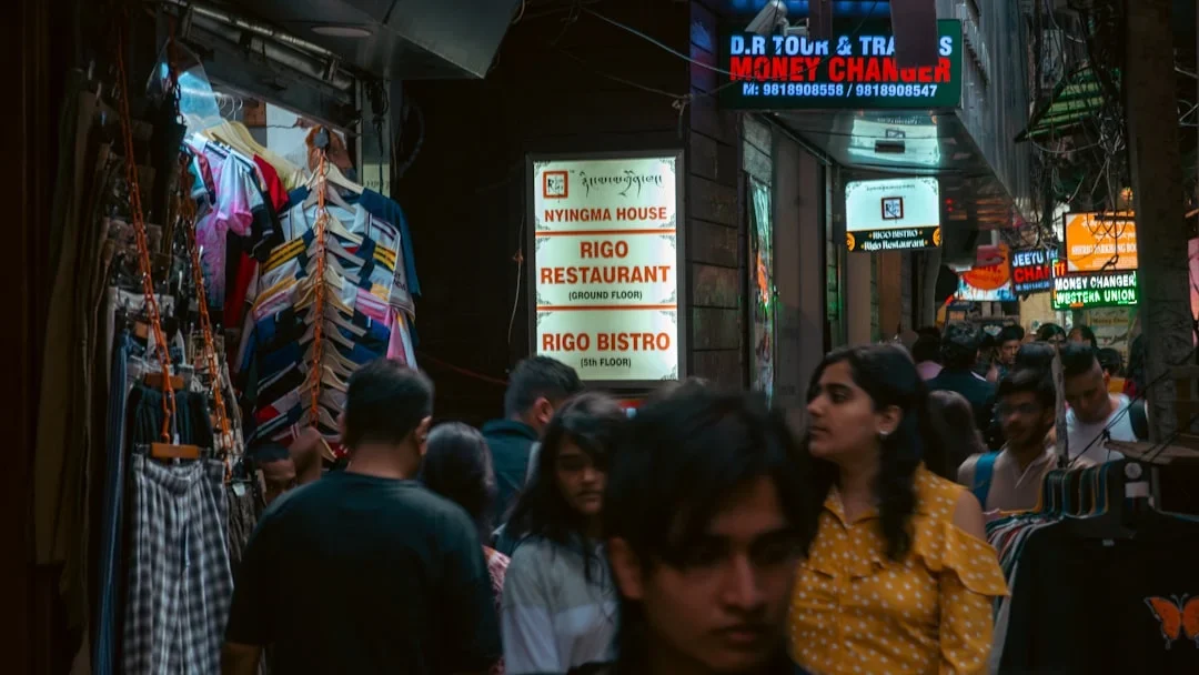 Street Food Restaurant Facade Busy Market