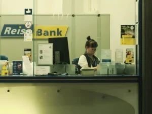 Bank Counter Handshake Deal