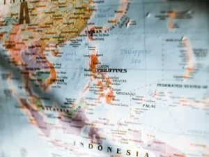 Indonesia Map City Skyline